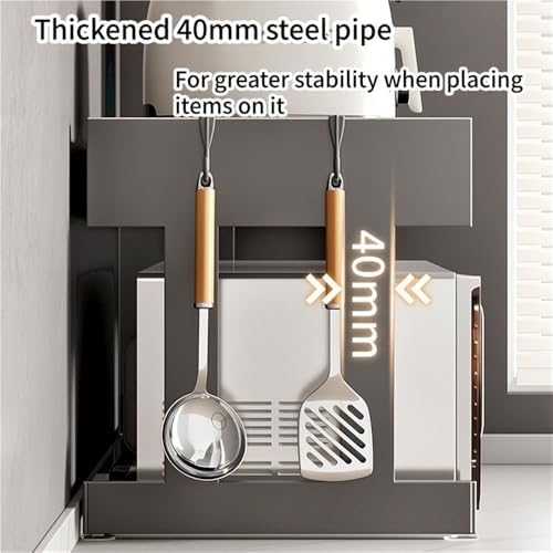 🏠 Space-Saving Microwave & Kitchen Organizer 🥘✨ – Maximize Your Countertop Space!