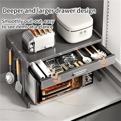 🏠 Space-Saving Microwave & Kitchen Organizer 🥘✨ – Maximize Your Countertop Space!