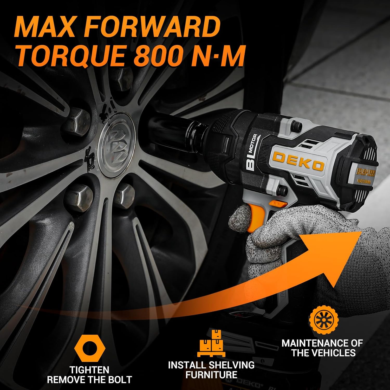 🔧⚡ Cordless High-Power Impact Wrench – 590ft-lbs Torque, Brushless Motor, Heavy-Duty Power Tool! ⚡🔧