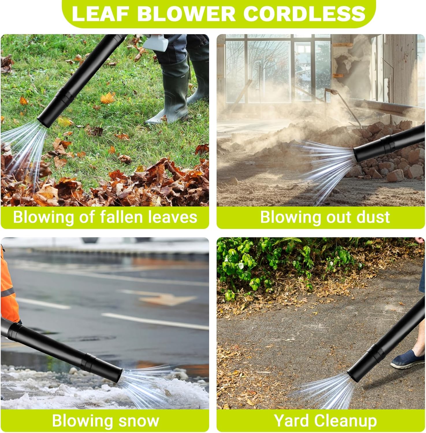 🍃💨 Cordless Electric Leaf Blower – Powerful 18000 RPM for Easy Yard Cleanup! 🌿🍂
